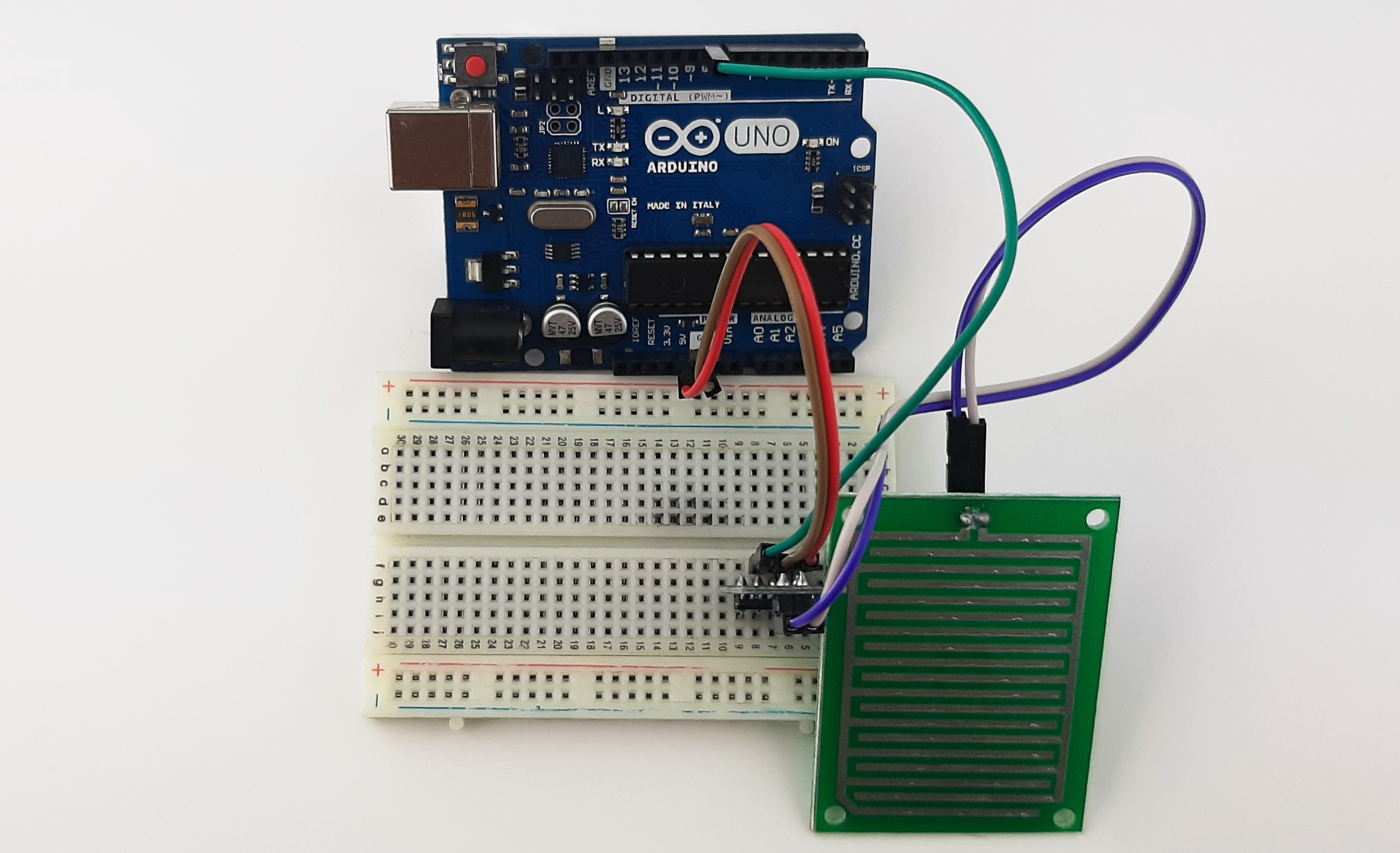 Rain Detection Sensor with Arduino — wiring diagram